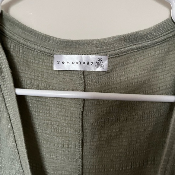 Olive Green V-Neck Women Top - Picture 2 of 3